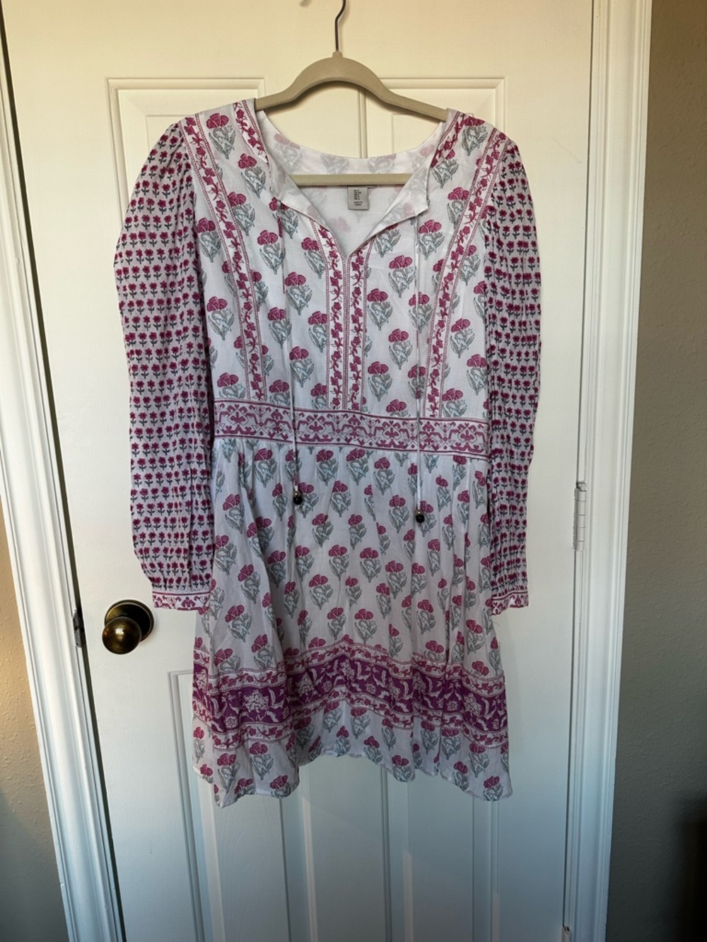 Haute Hippie White Dress with Pink Floral Print